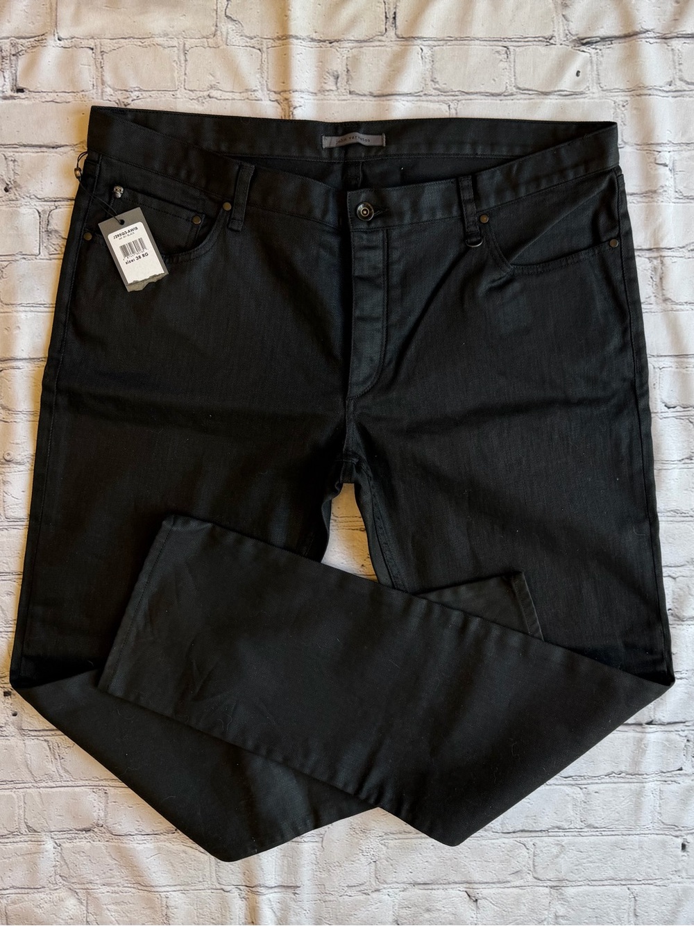 John Varvatos Black Denim Button Fly Jeans Men's Size 38 Brand New NWT Designer